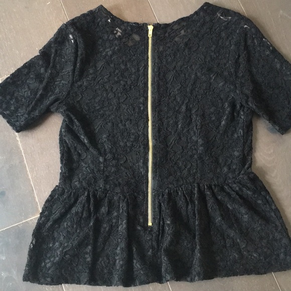 NWOT Black Lace Peplum Top - Picture 2 of 3